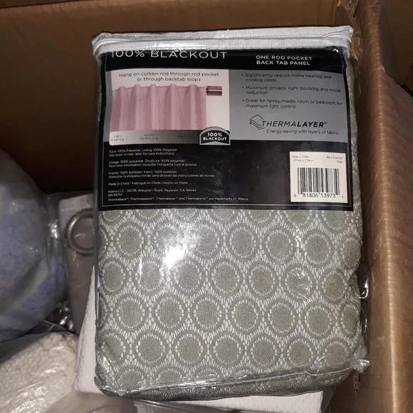 Eclipse Nora Crochet Blackout Window Curtain- Sage - Picture 6 of 6